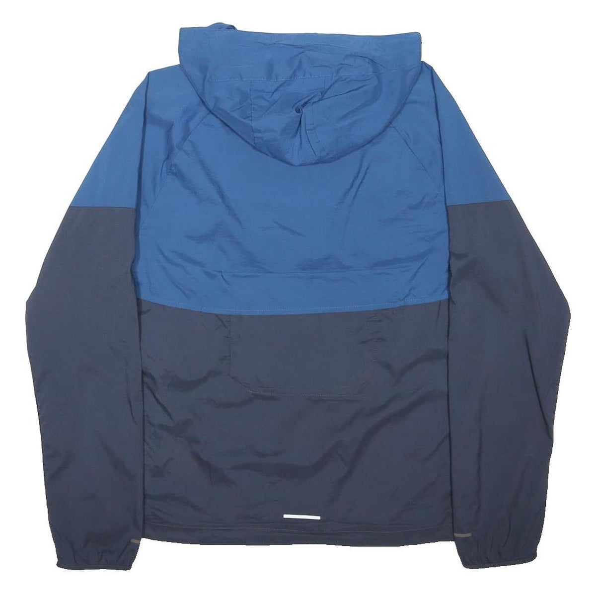 NIKE Mens Blue & Navy Zip Hooded Polyester Blend Lightweight Jacket S Running