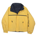NAUTICA Mens Yellow & Navy Lightweight Zip Jacket L Polyester Blend Shell Casual
