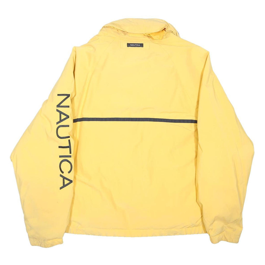 NAUTICA Mens Yellow & Navy Lightweight Zip Jacket L Polyester Blend Shell Casual