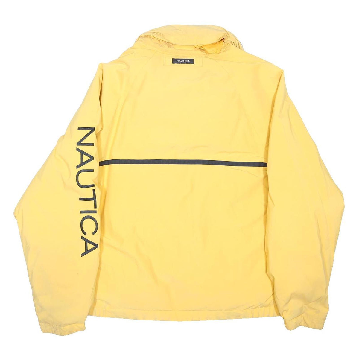 NAUTICA Mens Yellow & Navy Lightweight Zip Jacket L Polyester Blend Shell Casual