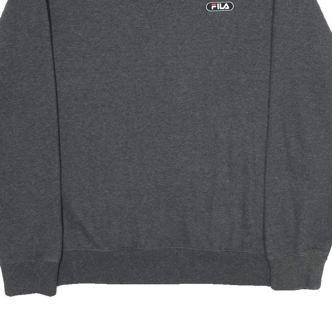 FILA Mens Grey Crew Neck XL Cotton Blend Logo Sweatshirt Pullover Classic Style