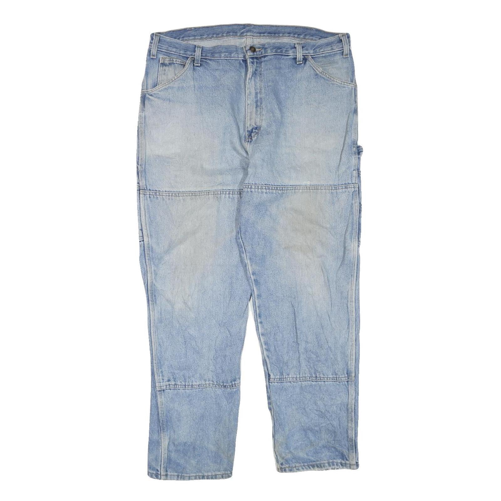 DICKIES Mens Regular Blue Denim Rinse W38 L30 Workwear Carpenter Jeans