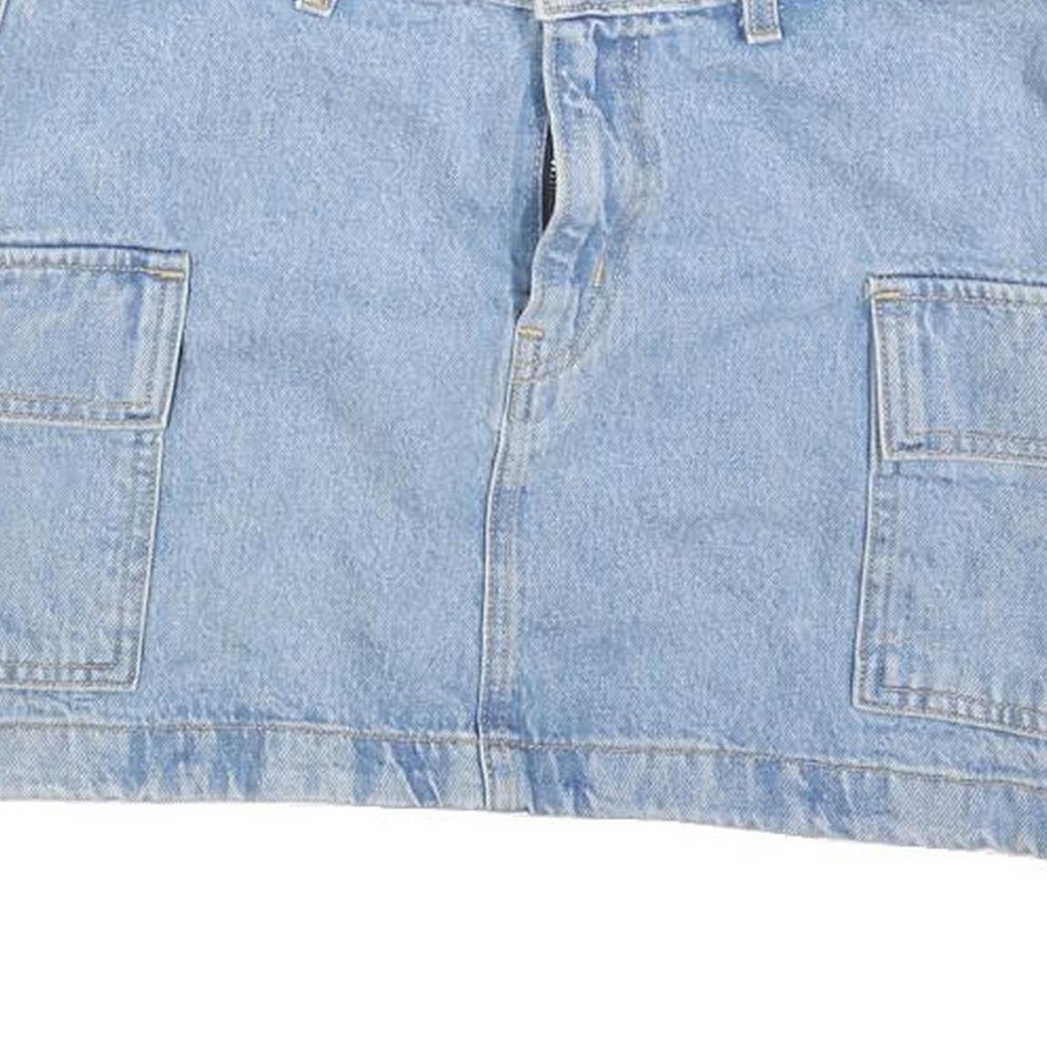 LEVI'S Womens Blue Denim Cargo Mini Skirt Cotton Blend Size S Casual Everyday