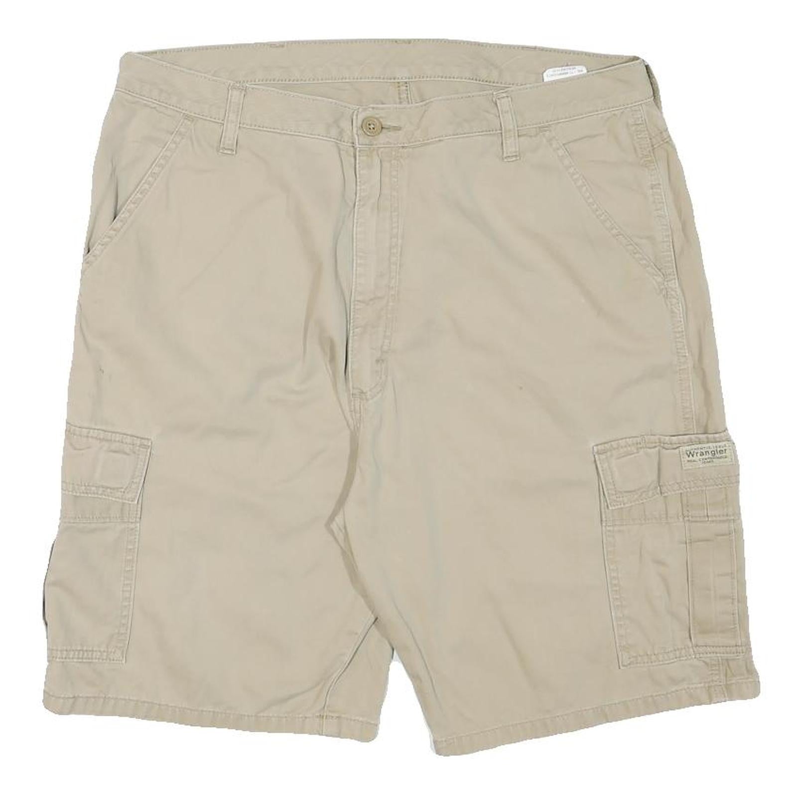 WRANGLER Mens Shorts Beige Casual Cargo XL W35 Cotton Blend Pocket Detail