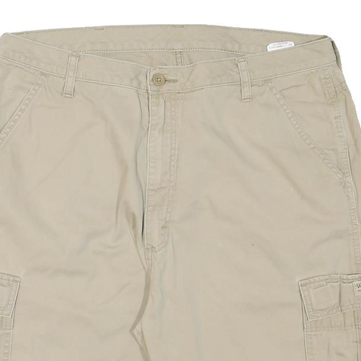 WRANGLER Mens Shorts Beige Casual Cargo XL W35 Cotton Blend Pocket Detail