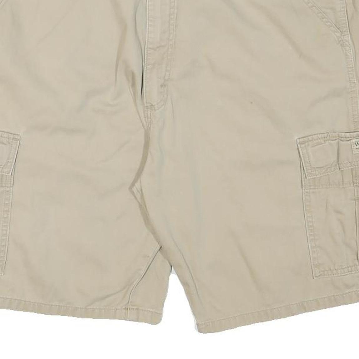 WRANGLER Mens Shorts Beige Casual Cargo XL W35 Cotton Blend Pocket Detail