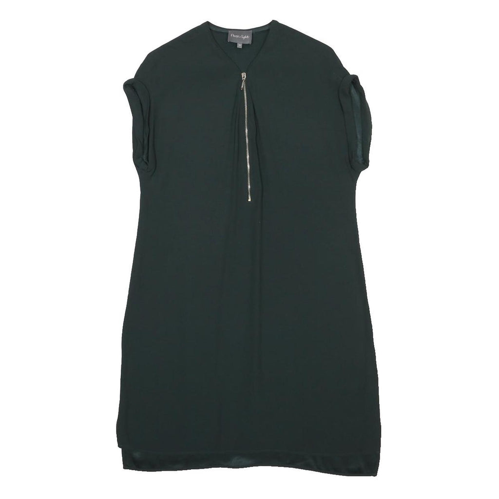 PHASE EIGHT Womens Green Dress Day Viscose Blend Zip Front UK 10