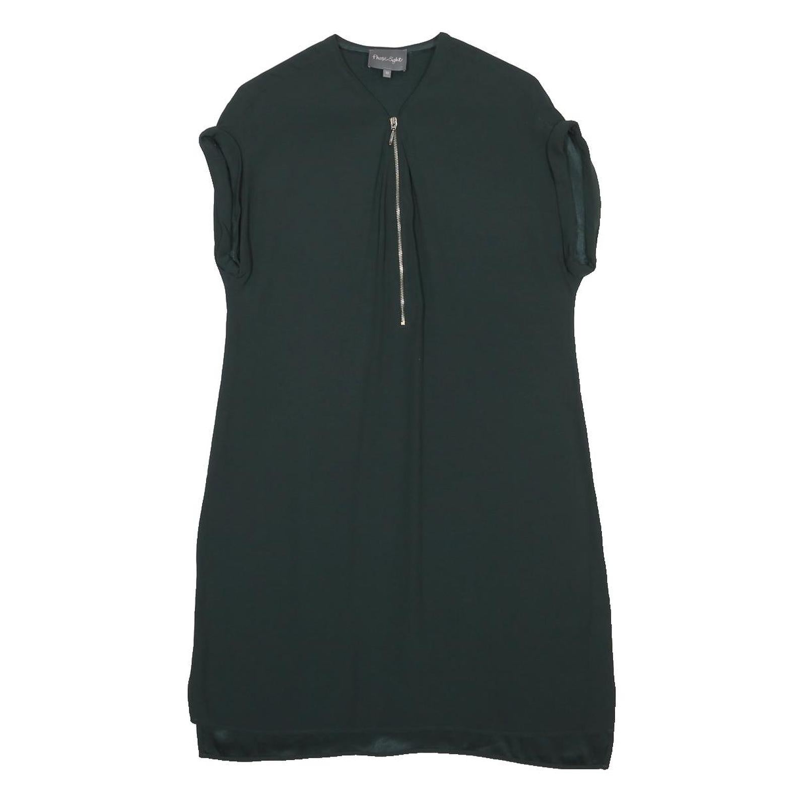 PHASE EIGHT Womens Green Dress Day Viscose Blend Zip Front UK 10