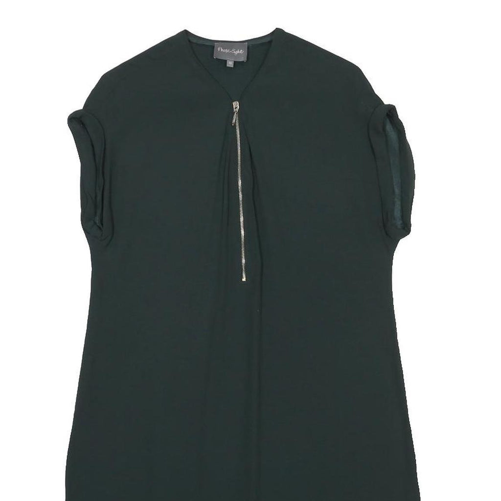 PHASE EIGHT Womens Green Dress Day Viscose Blend Zip Front UK 10
