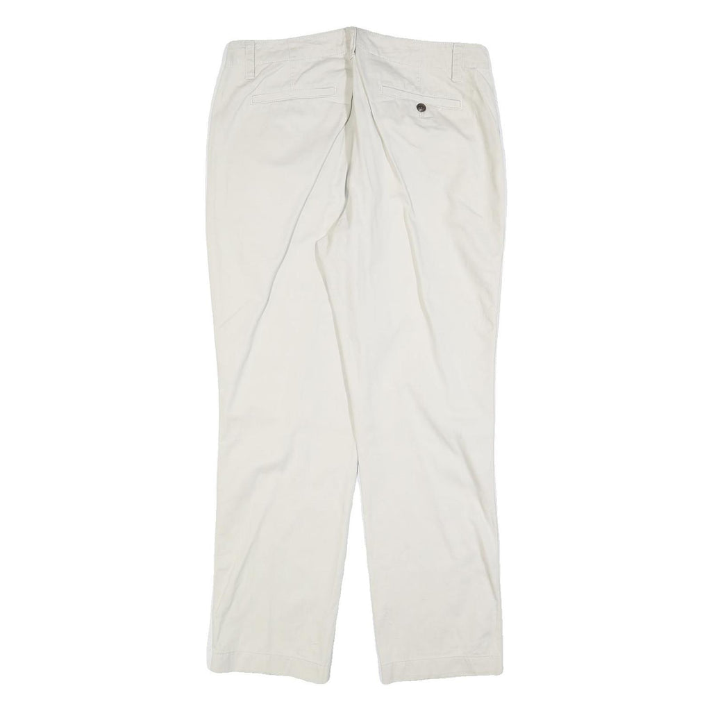 LAUREN RALPH LAUREN Womens Cotton Blend White Regular Straight Trousers W34 L30