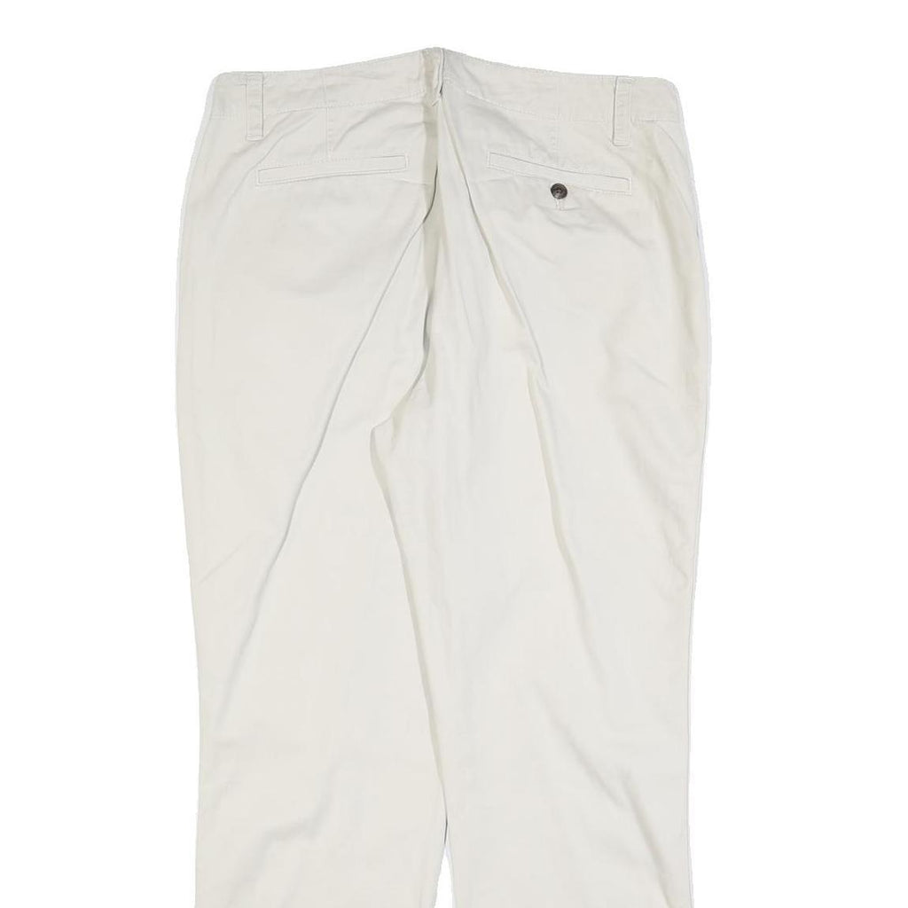 LAUREN RALPH LAUREN Womens Cotton Blend White Regular Straight Trousers W34 L30