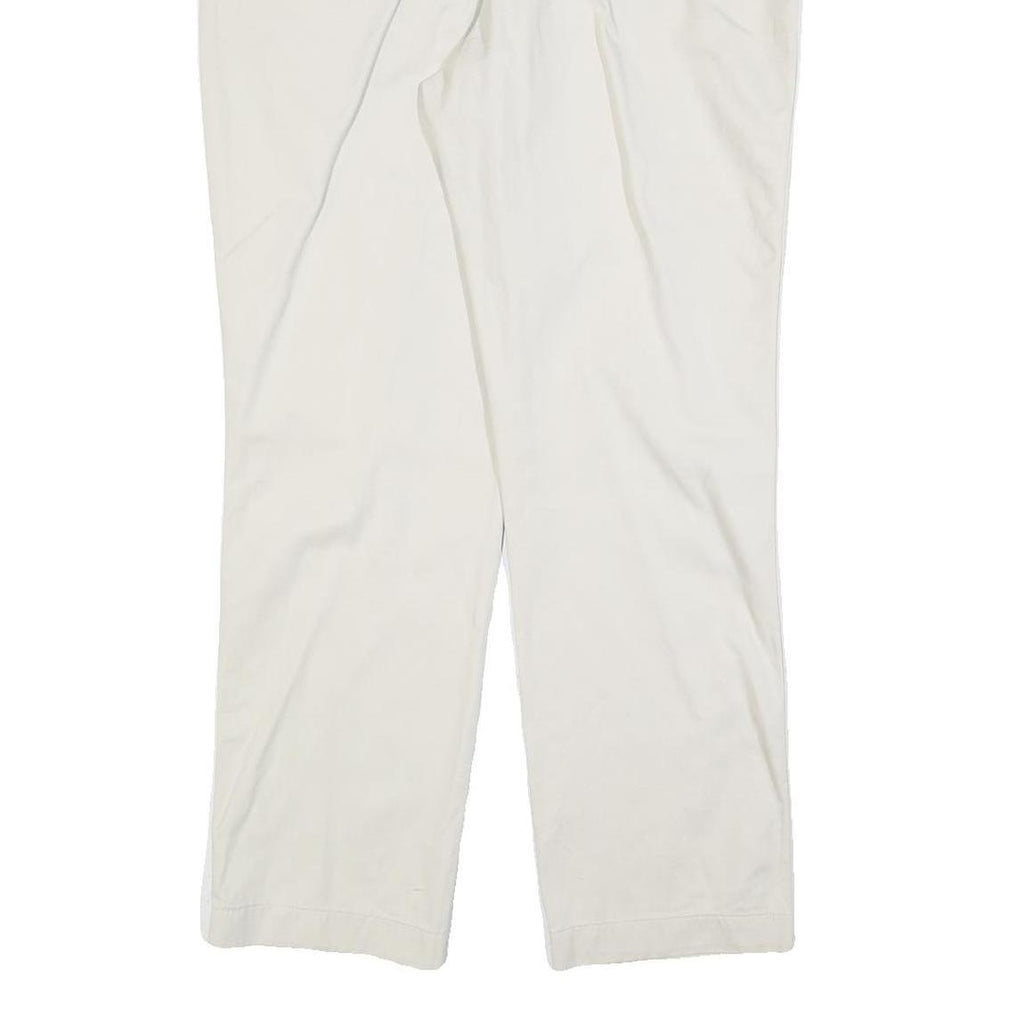 LAUREN RALPH LAUREN Womens Cotton Blend White Regular Straight Trousers W34 L30