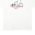DISNEY Mens White Graphic T-Shirt L Short Sleeve Crew Neck Disneyland