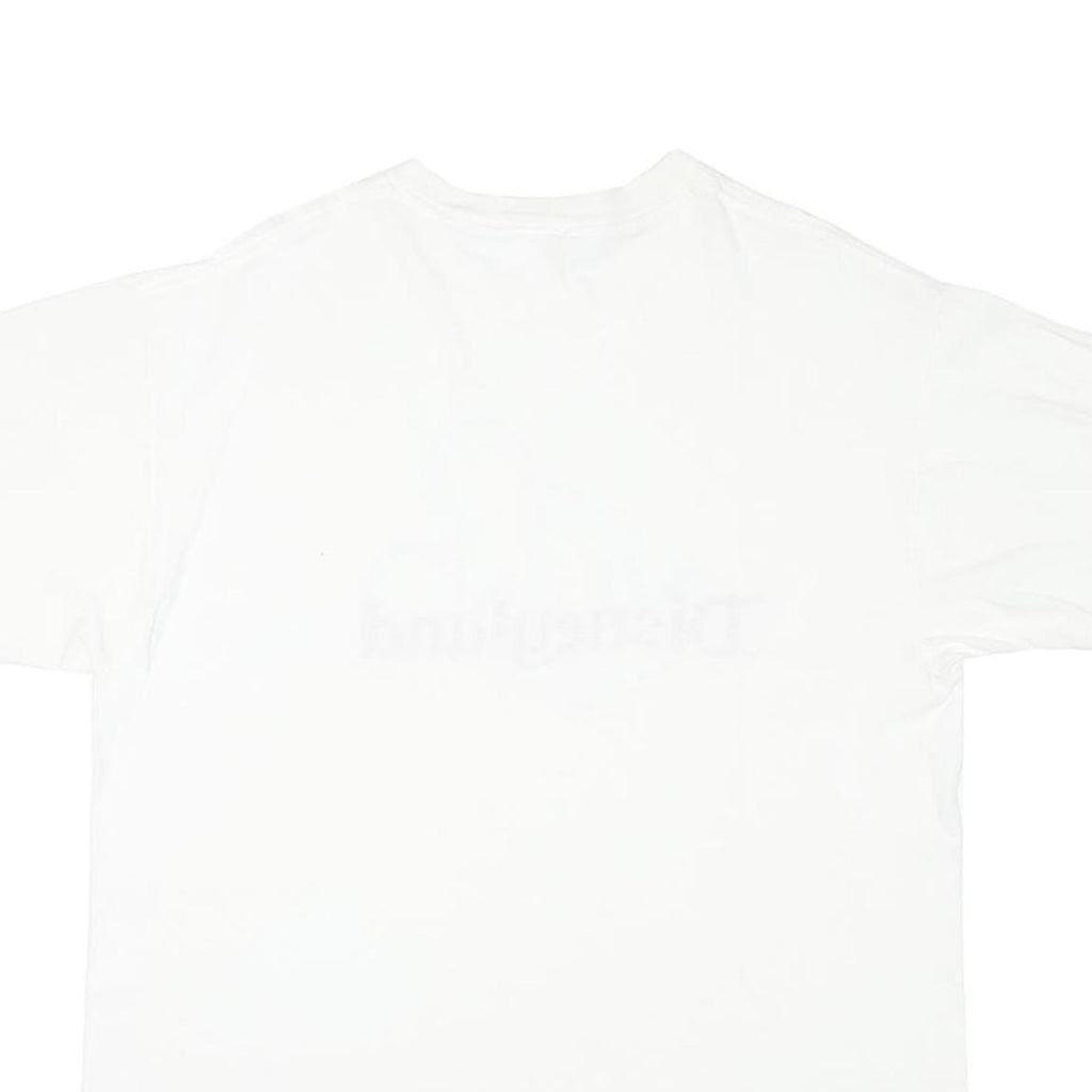DISNEY Mens White Graphic T-Shirt L Short Sleeve Crew Neck Disneyland