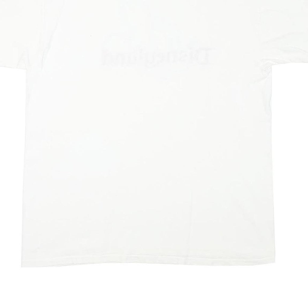 DISNEY Mens White Graphic T-Shirt L Short Sleeve Crew Neck Disneyland