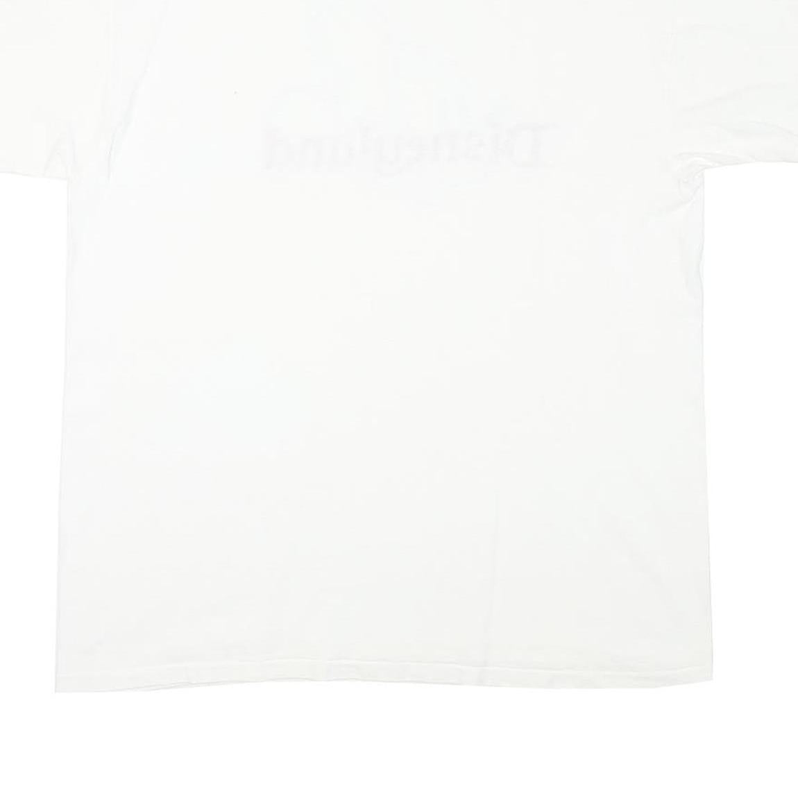 DISNEY Mens White Graphic T-Shirt L Short Sleeve Crew Neck Disneyland