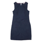 BODEN Womens Navy Blue Cotton Blend Day Dress Sleeveless M Casual Pockets Zip