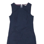 BODEN Womens Navy Blue Cotton Blend Day Dress Sleeveless M Casual Pockets Zip
