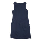 BODEN Womens Navy Blue Cotton Blend Day Dress Sleeveless M Casual Pockets Zip
