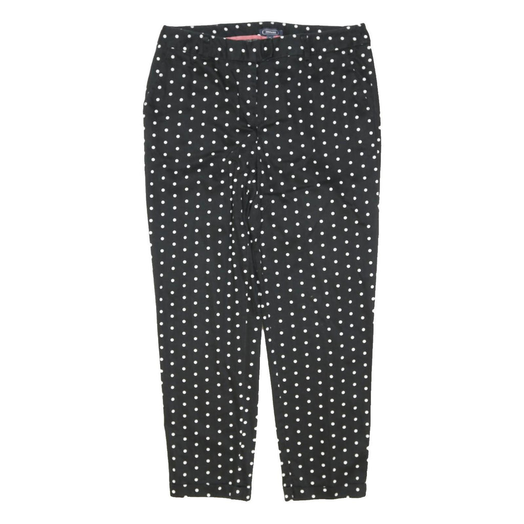 AMPHORA Womens Cotton Blend Black & White Polka Dot Regular Fit Straight