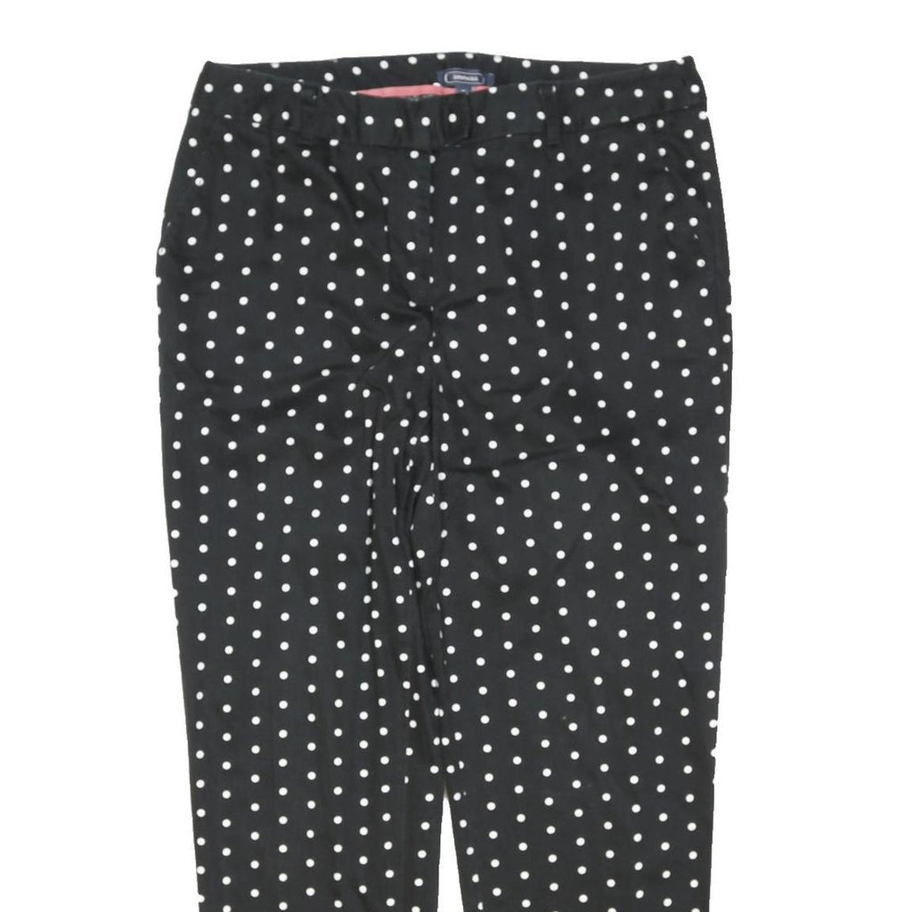 AMPHORA Womens Cotton Blend Black & White Polka Dot Regular Fit Straight
