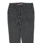 AMPHORA Womens Cotton Blend Black & White Polka Dot Regular Fit Straight