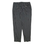 AMPHORA Womens Cotton Blend Black & White Polka Dot Regular Fit Straight