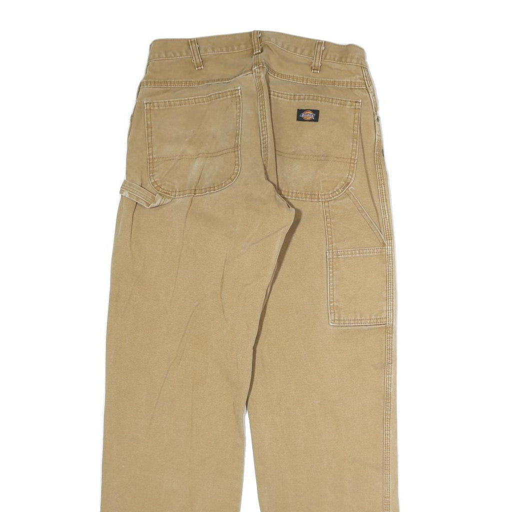 DICKIES Mens Regular Fit Workwear Beige Denim Jeans W32 L32 Durable Zip Closure