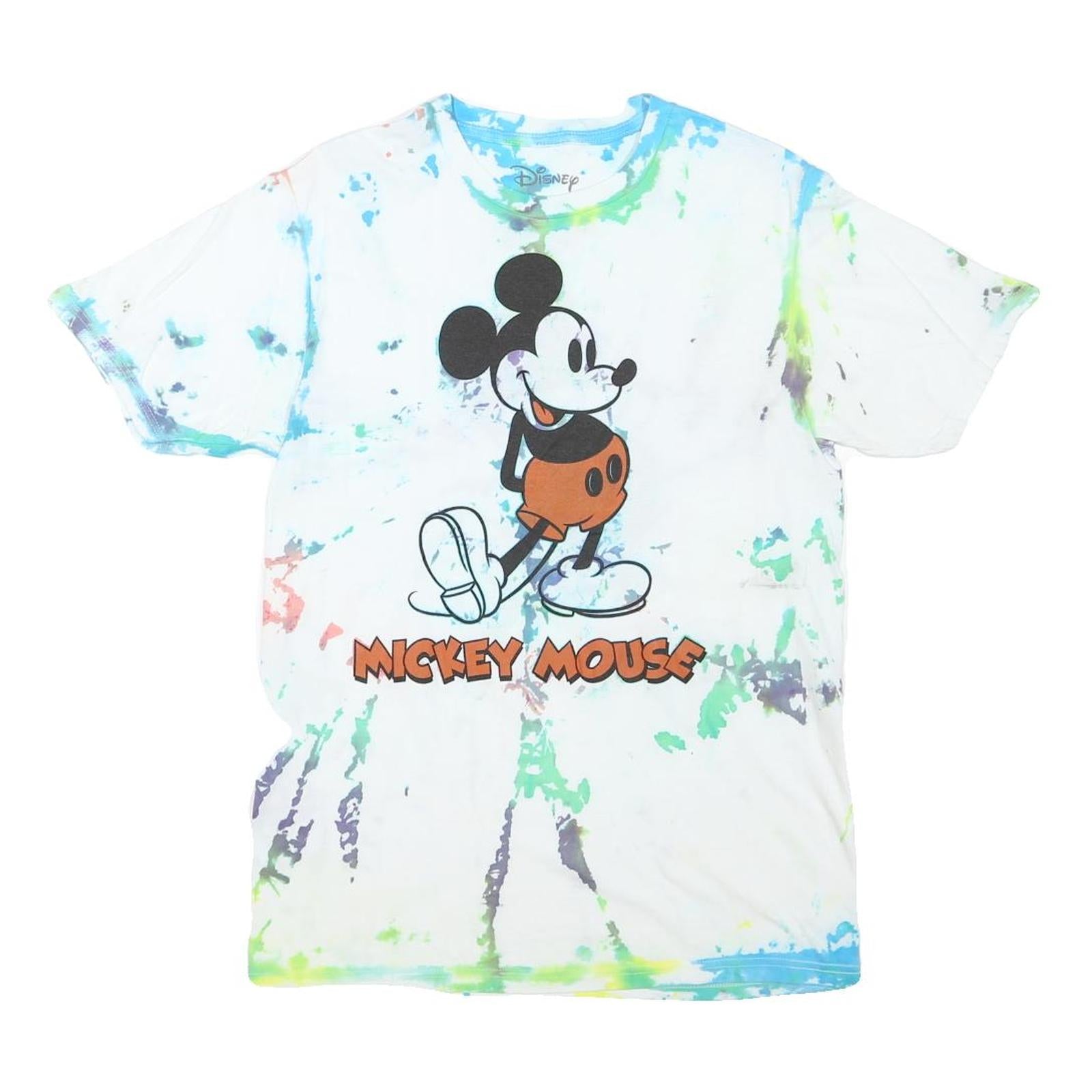 DISNEY Mens White & Multicolour Mickey Mouse Graphic T-Shirt M Short Sleeve Crew