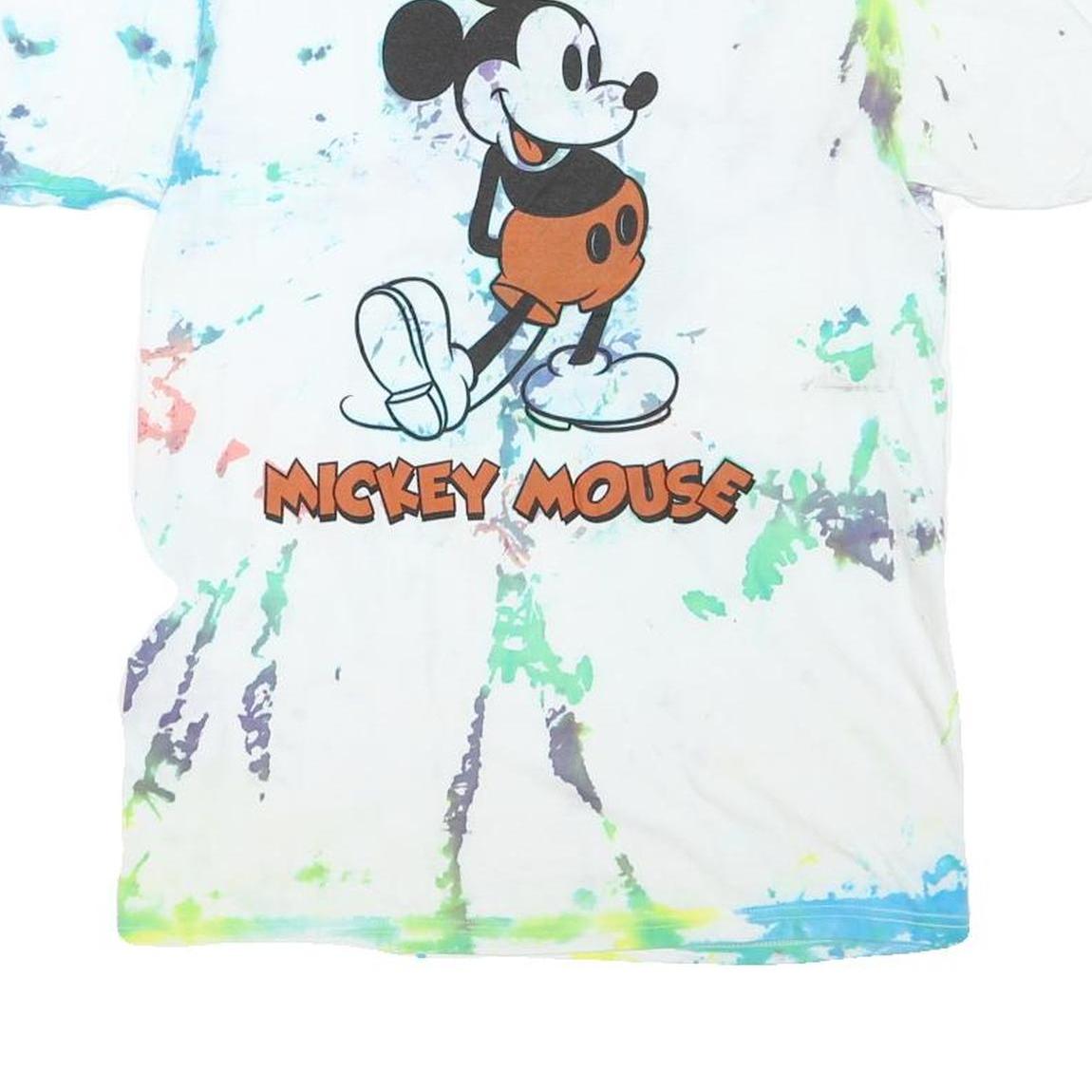 DISNEY Mens White & Multicolour Mickey Mouse Graphic T-Shirt M Short Sleeve Crew
