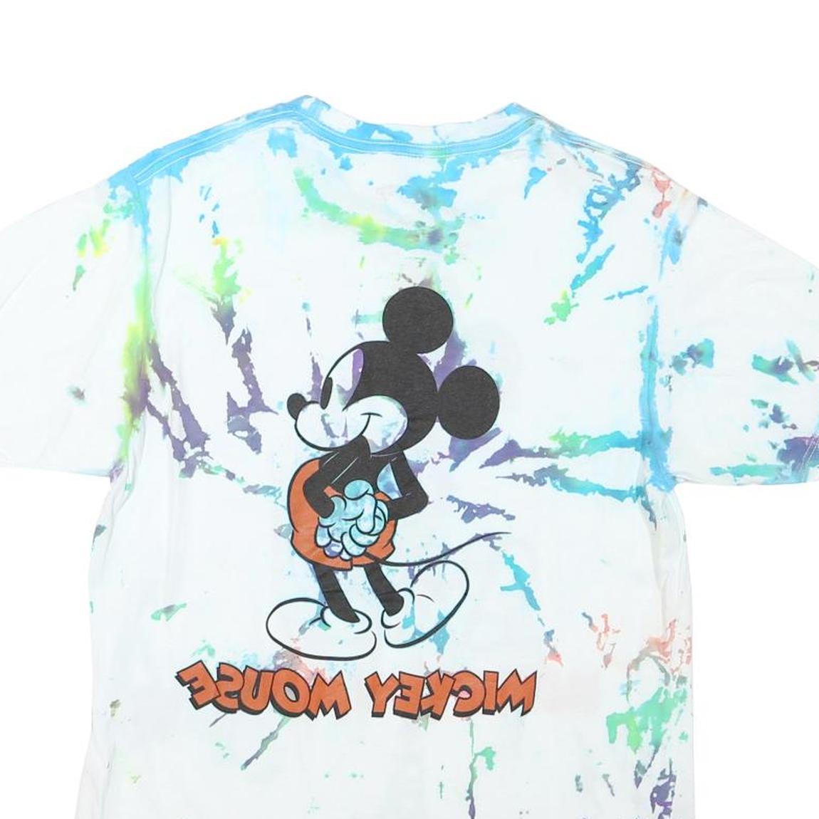 DISNEY Mens White & Multicolour Mickey Mouse Graphic T-Shirt M Short Sleeve Crew