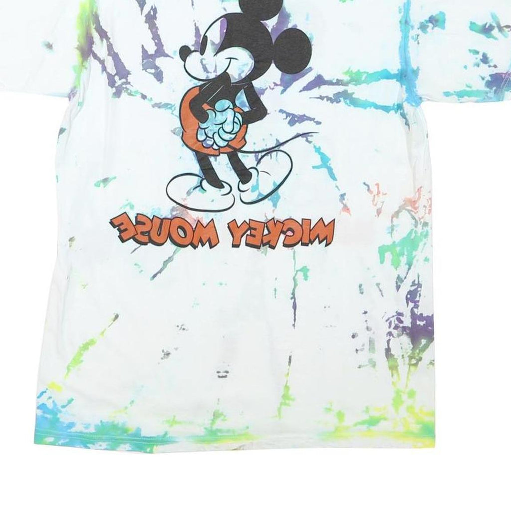 DISNEY Mens White & Multicolour Mickey Mouse Graphic T-Shirt M Short Sleeve Crew