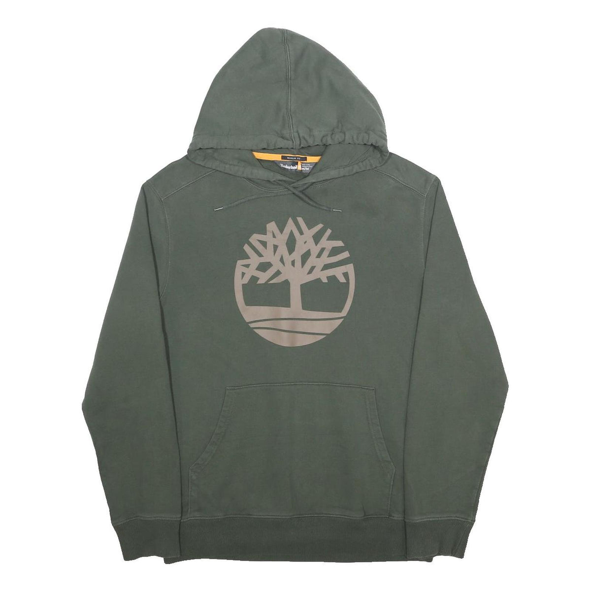 TIMBERLAND Mens Green Pullover Hoodie M Cotton Blend Casual Sweatshirt