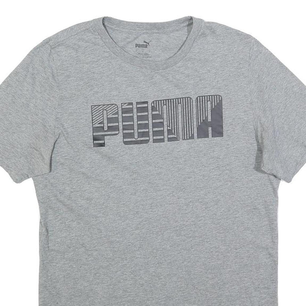 PUMA Mens Grey Graphic T-Shirt S Short Sleeve Crew Neck Sport Casual