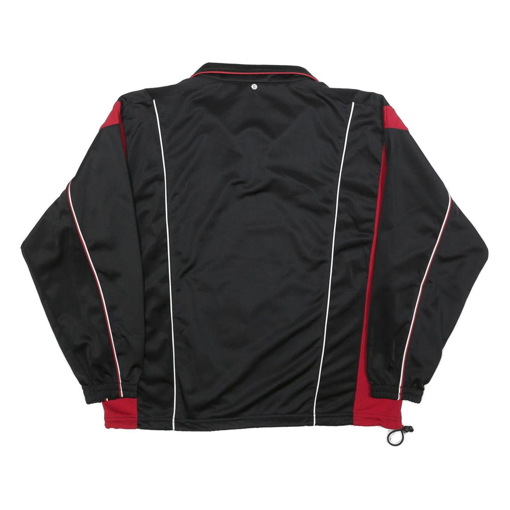 REEBOK Mens Black & Red Track Jacket S Polyester Blend Zip Athletic Casual