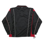 REEBOK Mens Black & Red Track Jacket S Polyester Blend Zip Athletic Casual