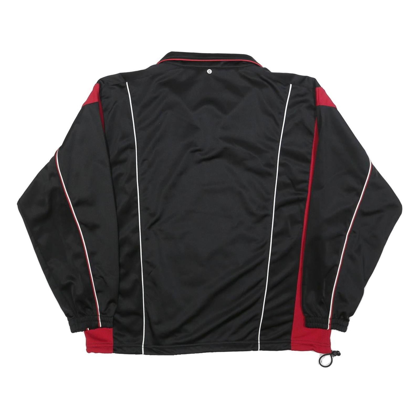 REEBOK Mens Black & Red Track Jacket S Polyester Blend Zip Athletic Casual