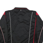 REEBOK Mens Black & Red Track Jacket S Polyester Blend Zip Athletic Casual