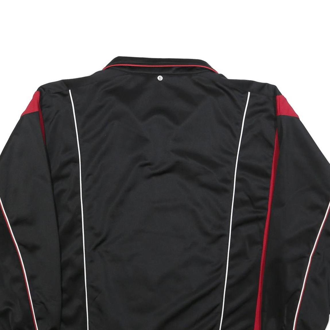 REEBOK Mens Black & Red Track Jacket S Polyester Blend Zip Athletic Casual