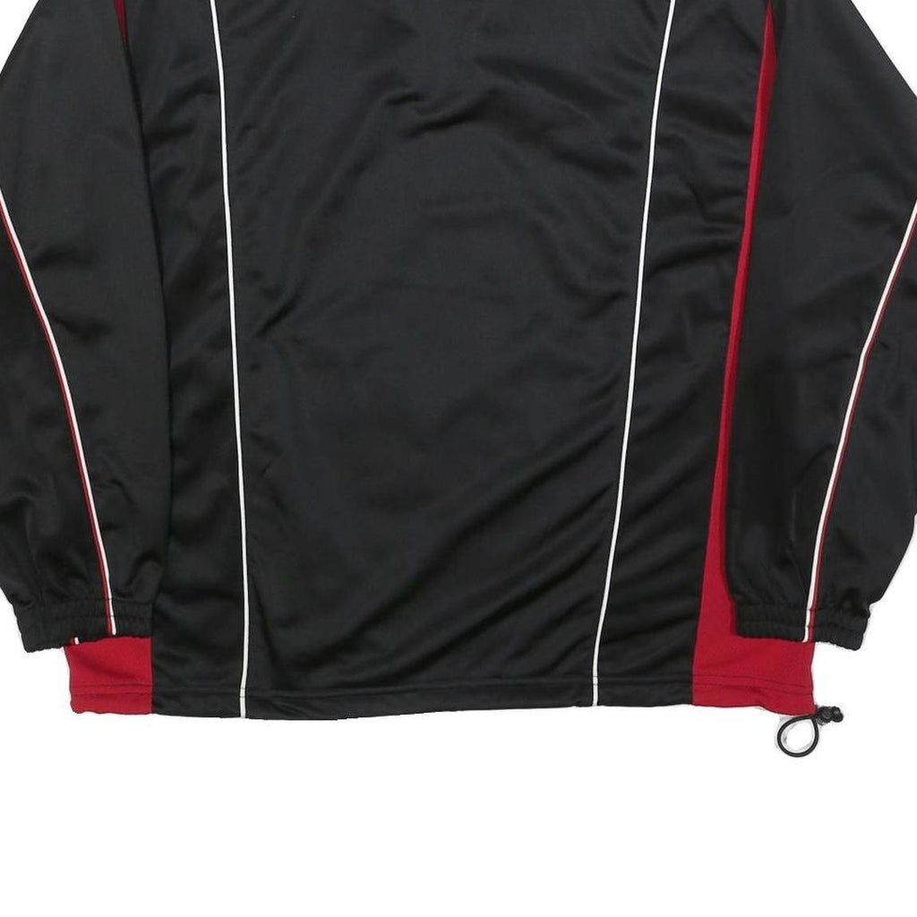 REEBOK Mens Black & Red Track Jacket S Polyester Blend Zip Athletic Casual