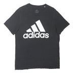 ADIDAS Mens Black Graphic T-Shirt M Short Sleeve Crew Neck Cotton Blend Casual