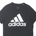 ADIDAS Mens Black Graphic T-Shirt M Short Sleeve Crew Neck Cotton Blend Casual