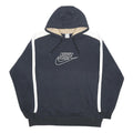 NIKE Mens Black & Cream Cotton Blend Pullover Hoodie 2XL Sportswear Sweatshirt