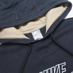 NIKE Mens Black & Cream Cotton Blend Pullover Hoodie 2XL Sportswear Sweatshirt