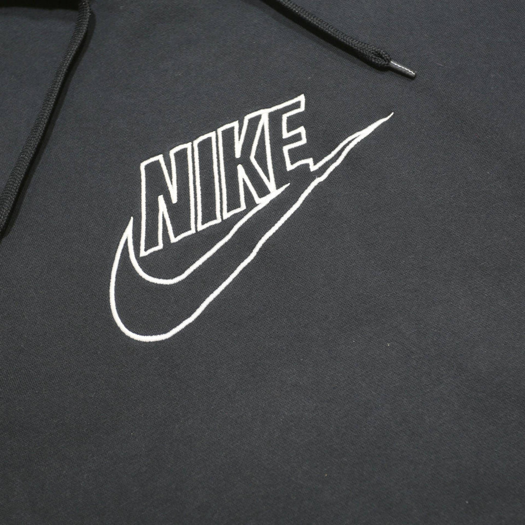 NIKE Mens Black & Cream Cotton Blend Pullover Hoodie 2XL Sportswear Sweatshirt