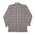 Mens Shirt Brown Check Long Sleeve M