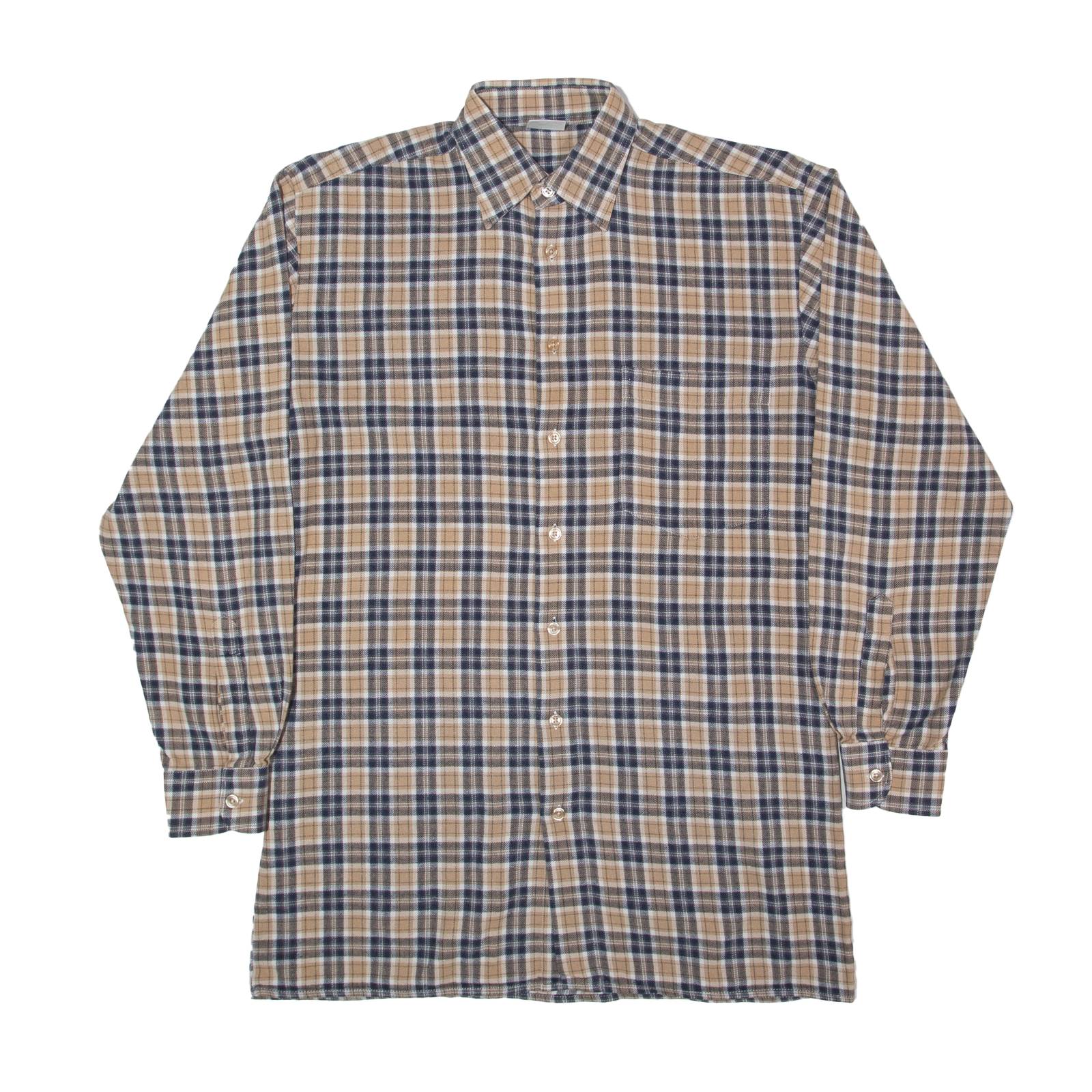 Mens Shirt Brown Check Long Sleeve M
