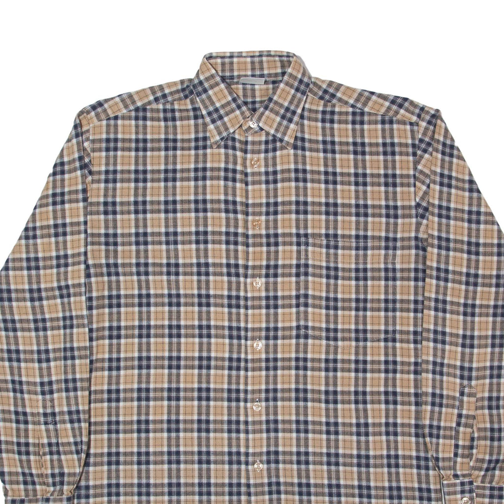 Mens Shirt Brown Check Long Sleeve M