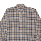 Mens Shirt Brown Check Long Sleeve M