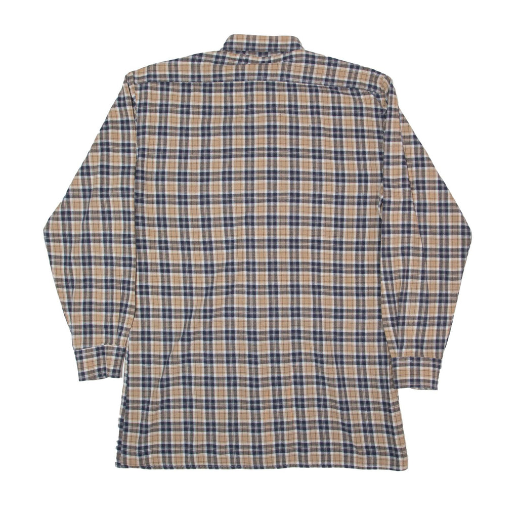 Mens Shirt Brown Check Long Sleeve M